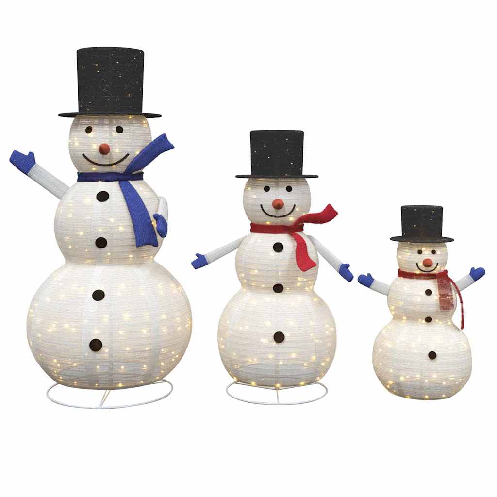 Christmas Snowman Family 3 pcs Warm White 81 x 60 x 125 cm